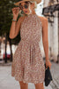 Floral Frill Trim Keyhole Sleeveless Dress test
