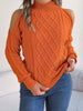 Cable Knit Cold Shoulder Turtleneck Sweater test