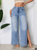 High-Waisted Wide-Leg Jeans with Side Slits test