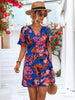 Printed Flounce Sleeve Tied Dress test