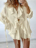 Ruffled Tie Front Blouse and Shorts Set test