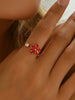18K Gold-Plated Stainless Steel Zircon Flower Ring test