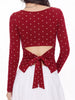 Long Sleeve Polka Dot Tie Back T-Shirt test