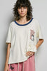 POL American Flag Color Block Side Slit Cotton Top test