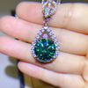 10 Carat Moissanite 925 Sterling Silver Teardrop Shape Necklace test