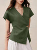 Wrap-Front One Button Shirt
