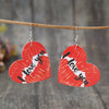 I LOVE YOU Heart Leather Earrings test
