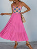 Perfee Printed Halter Neck Tiered Midi Dress test