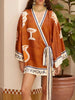 Printed Wrap Mini Dress with Contrast Trim test