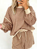 Plaid Long Sleeve Top and Shorts Set test