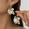 Stainless Steel Flower Statement Drop Earrings test