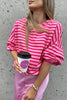 Striped Round Neck Long Sleeve Sweatshirt test
