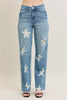 Judy Blue Full Size High WaistRigid Magic Star Shaped Destroy 90's Straight Jeans Plus Size