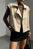 Double-Breasted Cropped Trench Vest Coat test