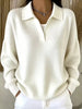 Ribbed Knit Polo Collar Sweater test