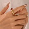18K Gold-Plated Rhinestone Open Ring test