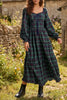 Plaid Long Sleeve Tiered Midi Dress test