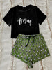 Graphic Tee and Panda Print Shorts Lounge Set test