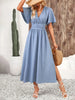 Side Slit Surplice Flutter Sleeve Midi Dress test