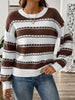 Striped Round Neck Long Sleeve Sweater test