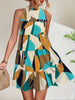 Printed Mock Neck Mini Dress test