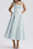 Floral Square Neck Wide Strap Midi Dress test