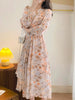 Floral Print Long Sleeve Midi Dress test