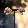 Flower Pearl Stud Earrings test