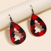 PU Leather Cutout Christmas Tree Earrings test