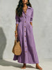 Full Size Textured Button Front Long Sleeve Maxi Dress Plus Size test