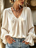 Full Size Ruched V-Neck Flounce Sleeve Blouse Plus Size test