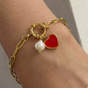 18K Gold-Plated Heart Charm Bracelet test