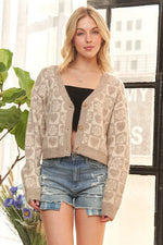 ADORA Button Down Crop Sweater Cardigan - Shopimist
