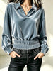 Velvet Johnny Collar Long Sleeve Blouse test