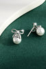 925 Sterling Silver Pearl Bow Earrings test