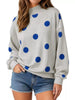 Mock Neck Polka Dot Print Oversized Sweatshirt test
