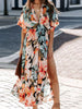 Floral Print V-Neck High Slit Maxi Dress test