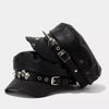 Studded Embellished Faux Leather Hat test
