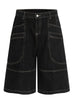 Men's Wide-Leg Denim Shorts with Contrast Stitching test
