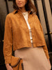 Cropped Faux Suede Button-Down Jacket test