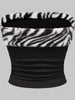 Zebra Print Faux Fur Trimmed Tube Top test