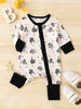 Children's Skeleton Hand Print Zipper Front One-Piece