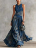 Printed Round Neck Sleeveless Maxi Dress test