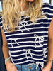 Stripe Knitted Bow Decor Sweater Vest test