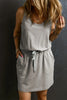 Drawstring Scoop Neck Mini Dress test