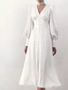 V-Neck Lantern Sleeve Midi Dress test