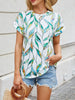 Printed Round Neck Short Sleeve Top test