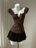 Chic Puff Sleeve Ruched Button-Up Blouse test