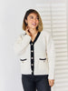 Contrast Trim Button Up Cardigan test