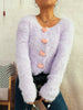 Fuzzy Heart Shape Button-Up Cardigan test